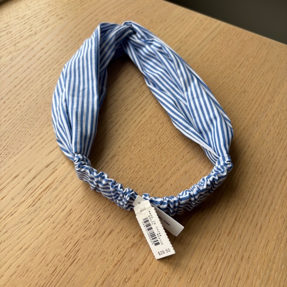 JCrew Hair Band Accessory Blue White Stripe - Picture 4 of 5